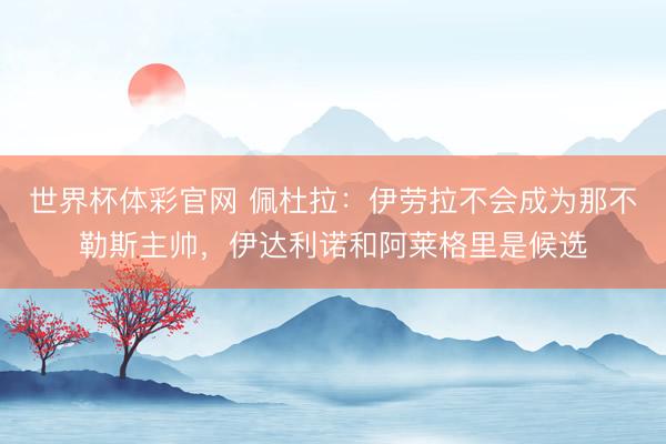 世界杯体彩官网 佩杜拉:伊劳拉不会成为那不勒斯主帅,伊达利诺和阿莱格里是候选