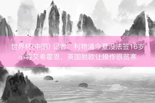 世界杯(中国) 记者:利物浦今夏没法签16岁小将艾希霍恩,英国脱欧让操作很贫寒