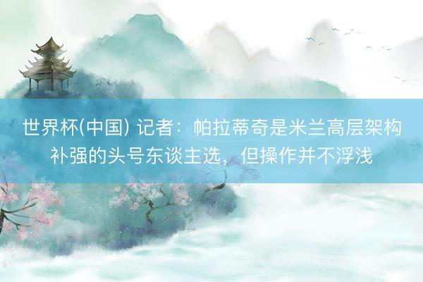 世界杯(中国) 记者：帕拉蒂奇是米兰高层架构补强的头号东谈主选，但操作并不浮浅