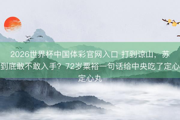 2026世界杯中国体彩官网入口 打到谅山，苏联到底敢不敢入手？72岁粟裕一句话给中央吃了定心丸