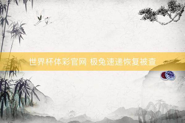 世界杯体彩官网 极兔速递恢复被查
