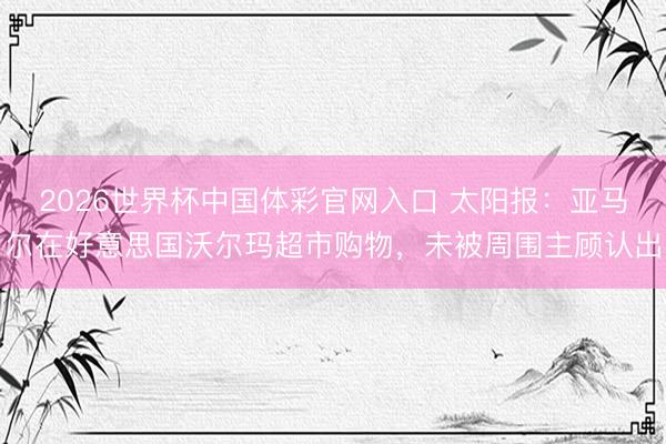 2026世界杯中国体彩官网入口 太阳报：亚马尔在好意思国沃尔玛超市购物，未被周围主顾认出