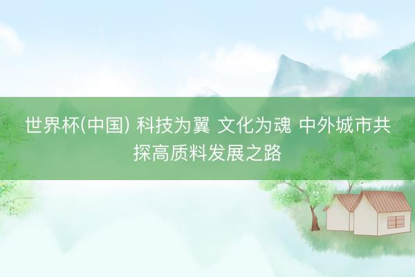 世界杯(中国) 科技为翼 文化为魂 中外城市共探高质料发展之路