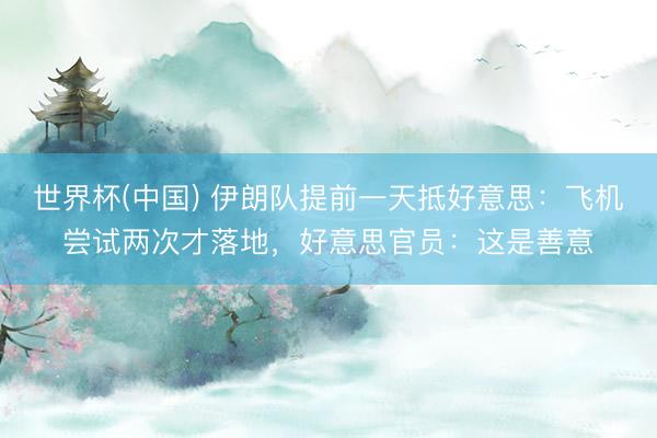 世界杯(中国) 伊朗队提前一天抵好意思：飞机尝试两次才落地，好意思官员：这是善意