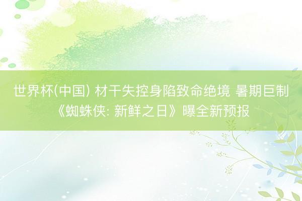 世界杯(中国) 材干失控身陷致命绝境 暑期巨制《蜘蛛侠: 新鲜之日》曝全新预报
